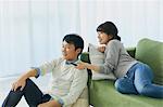 Japanese couple on the sofa