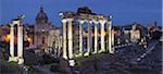 Roman Forum (Foro Romano), Temple of Saturn and Arch of Septimius Severus, Rome, Lazio, Italy