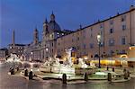 Fontana dei Quattro Fiumi Fountain, Fontana del Moro Fountain, Sant'Agnese in Agone Church, Piazza Navona, Rome, Lazio, Italy, Europe