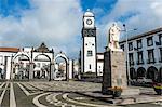 The Portas de Cidades in the historic town of Ponta Delgada, Island of Sao Miguel, Azores, Portugal, Atlantic, Europe