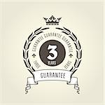 Three years warranty seal -  chic guarantee emblem