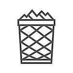 Trash Can Thin Line Vector Icon Isolated on the White Background.
