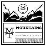 Mountain Vintage Logo Template Emblem. Badge for Advertising, Retro Style Vector Illustration.