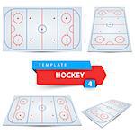 Hockey court. Four sport template. Vector eps 10