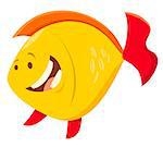 Cartoon Illustration of Cute Fish Sea Animal Character