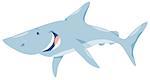 Cartoon Illustration of Funny Shark Fish Sea Animal Character