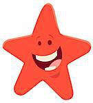 Cartoon Illustration of Happy Starfish Sea Animal Character