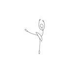 Cartoon icon of sketch little stick figure ballet dancer girl