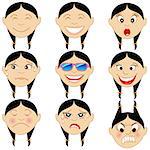 Vector Illustration of a child with various emotion faces. Great for Emoji Emoticons or stickers.