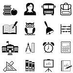 School, education, learning and back to school web icon set