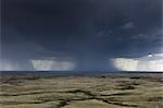 Dark storm clouds of over Grasslands National Park, Saskatchewan, Canada.