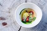 Chilled summer melon soup with basil and jalapeno