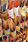 Traditional Arabic slippers for sale in a souk, Deira, Dubai, United Arab Emirates, Middle East