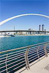 Tolerance Bridge, a new pedestrian bridge spanning Dubai Water Canal, Business Bay, Dubai, United Arab Emirates, Middle East