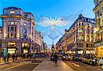 Regent Street with Christmas decorations, London, England, United Kingdom, Europe