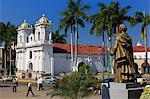 San Agustin Church and Hidalgo statue, Main Square, Tapachula City, State of Chiapas, Mexico, North America