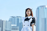 Japanese maid cosplay