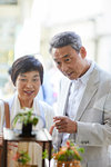 Japanese senior couple shopping