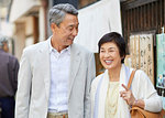 Japanese senior couple shopping