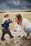 Affectionate mother and baby son