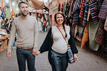 Pregnant couple on vacation, Marrakech, Morocco