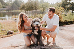 Couple with pet dog, Algonquin Park, Canada