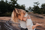 Couple hugging in Algonquin Park, Canada