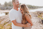 Couple laughing in Algonquin Park, Canada