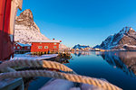 Traditional fisherman's huts (Rorbu), Reine Bay, Lofoten Islands, Nordland, Norway, Europe