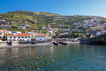 View of colourful houses overlooking harbour in Camara de Lobos, Madeira, Portugal, Atlantic, Europe