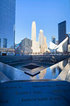 North Pool memorial fountain, Ground Zero, One World Trade Center, Lower Manhattan, New York City, United States of America, North America