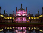 Royal Pavilion reflection dusk, Brighton, Sussex, England, United Kingdom, Europe