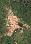 Color satellite image of Bangui, capital city of Central African Republic. It lies on the northern shore of the Ubangi River. Image collected on May 13, 2017 by Sentinel-2 satellites.