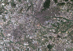 Color satellite image of Guangzhou and Foshan, China. Both cities are part of the Pearl River Delta Metropolitan Region. Image collected on November 01, 2017 by Sentinel-2 satellites.