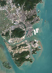 Color satellite image of Macau, China. The city is located on the western side of the Pearl River estuary. Image collected on November 01, 2017 by Sentinel-2 satellites.