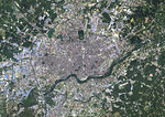 Color satellite image of Shenyang, China. Image collected on August 28, 2016 by Landsat 8 satellites.