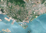 Color satellite image of Singapore. Image collected on July 10, 2017 by Sentinel-2 satellites.