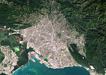 Color satellite image of Kingston, capital city of JaMayca. Image collected on December 16, 2017 by Sentinel-2 satellites.