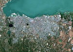 Color satellite image of Managua, capital city of Nicaragua. Image collected on January 15, 2016 by Sentinel-2 satellites.