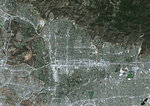 Color satellite image of Pasadena, California, United States. Image collected on June 13, 2017 by Sentinel-2 satellites.