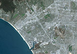 Color satellite image of Santa Monica, California, United States. Image collected on June 13, 2017 by Sentinel-2 satellites.