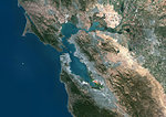 Color satellite image of San Francisco Bay Area, California, United States. Image collected on September 27, 2017 by Sentinel-2 satellites.