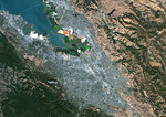 Color satellite image of the Silicon Valley, California, United States. Image collected on September 27, 2017 by Sentinel-2 satellites.