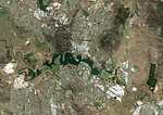 Color satellite image of Canberra, capital city of Australia. Image collected on October 2, 2017 by Sentinel-2 satellites.