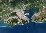 Color satellite image of Guanabara Bay, Rio de Janeiro, Brazil. Image collected on March 10, 2017 by Sentinel-2 satellites.