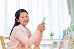 Japanese kid studying at home