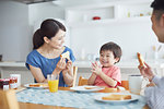 Japanese family in the kitchen