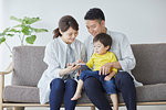 Japanese family on the sofa