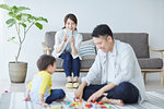 Japanese family in the living room