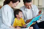 Japanese family on the sofa